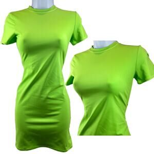 Skims Neon Green Recycled Swim Mini Dress Sz Small
